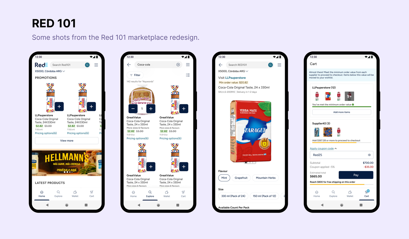 Red101 · marketplace redesign